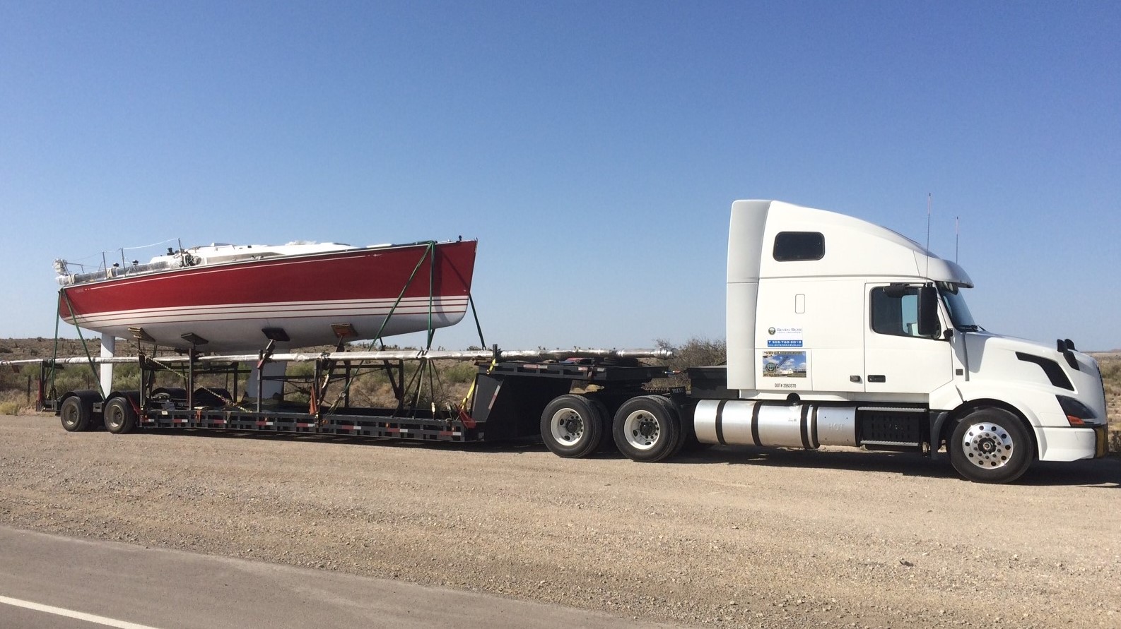 Heavy Boat Transport on Lowboy Trailers